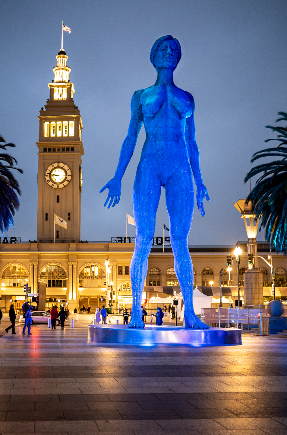 Statue Evolution R-Evolution Statue at Night – Grayscale Photography